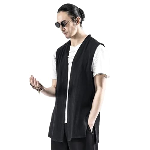 Chaqueta sin mangas hombre estilo callejero japonés casual