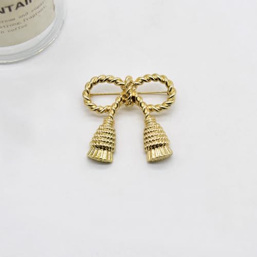 Image of Vintage Ribbon Bow Brooch Pin Exaggerated Bow Knot Lapel Pins Clip Shawl Hat Suit Dress Accessories Brooches Pins Unique Birthday Christmas Jewelry Gifts for Women Girls Mother