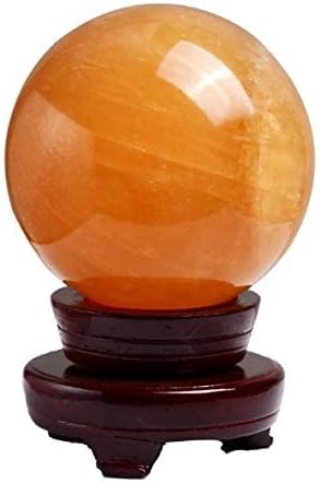 XICI 2.55''(65mm) Natural Citrine Crystal Sphere Ball +Stand - Feng Shui Crystal for Wealth and Success