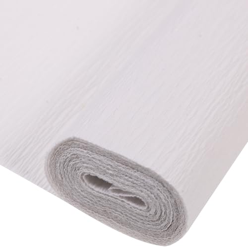 Alipis Papier Crépon Blanc 180G 50X250 CM Papier Crépon pour Fleuriste Extensible Artisanal pour Décoration Mariage Emballage Présent et Bricolage DIY