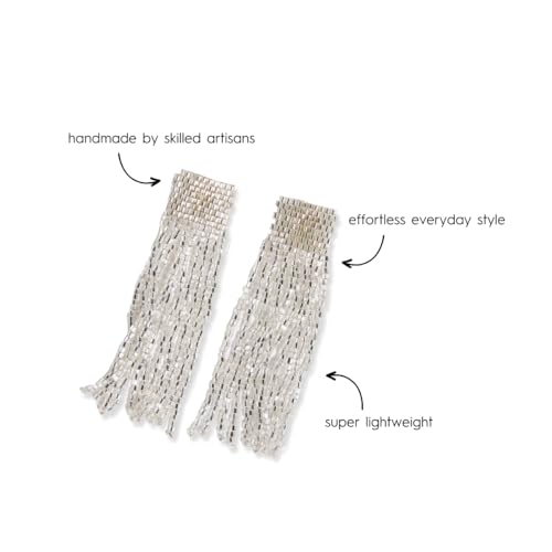 INK+ALLOY Beaded Earrings for Women Dangling, Marilyn Luxe Seed Bead Fringe Tassel Earrings, Hypoallergenic Handmade Jewelry for the Modern Bohemian, 2.25-Inch Length4