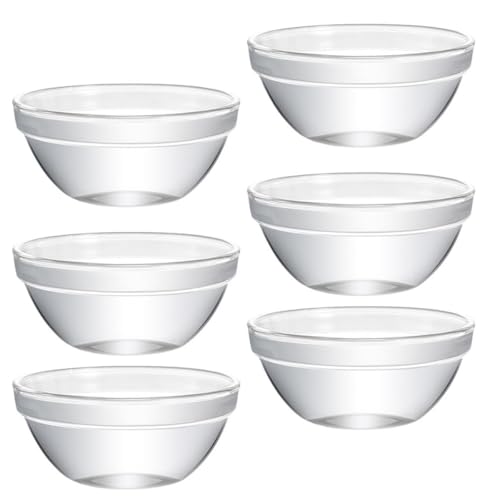 FOMIYES 6 Cuencos de Vidrio Transparentes para Pudín, Moldes Multifunción para Gelatina y Postres, Tamaño 9 Cm, Aptos para Uso Doméstico y Almacenamiento de Alimentos
