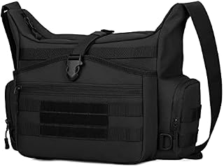 UBORSE Tactical Messenger Shoulder Bag MOLLE Military Crossbody Bag Large Waterproof Briefcase for 15 Inch Laptop Outdoor Sports Camping Hiking