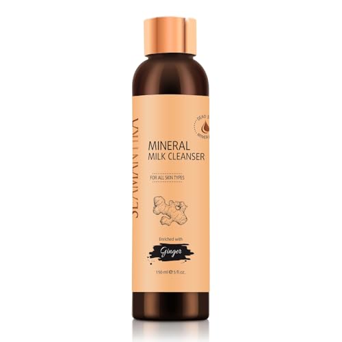 SEAMANTIKA - Leche Limpiadora Mineral con Extracto de Jengibre - Desmaquillante Suave e Hidratante - Apta para Todo Tipo de Piel - Sin Parabenos, Sulfatos, Siliconas, Aceites Minerales - 150 ml
