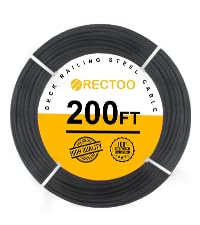 BLACK 200FT T316 Stainless Steel Cable w/ Cutter