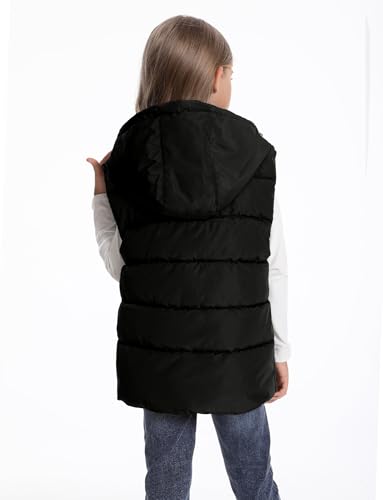 Boys Girls Hooded Puffer Vest Sleeveless Warm Jacket Stand Collar Windproof Coat Soft Quilted Vests 3-11 Years2