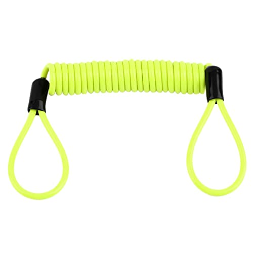 Hperu Disc Lock Reminder Cable Alarm, Security Spring Cable for Scooter Motorcycle Bike Brake Lock Fluorescent Green