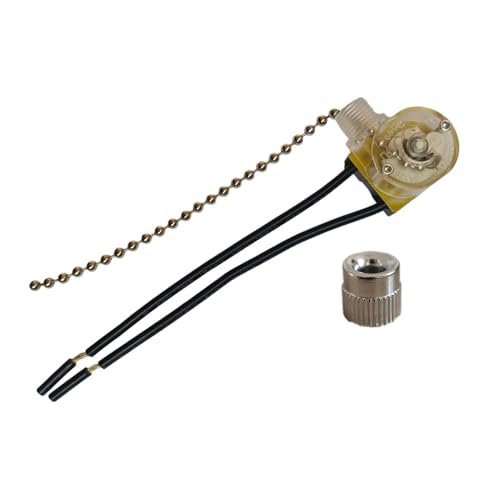 Clear Pull Chain Switch for Lamps and Fixtures Zipper Switch Wall Light Ceiling Fan Switch 2 Wire Single Circuit On-Off Pull Chain image 5