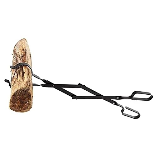 Rocky Mountain Goods Firewood Tongs - Reinforced Wrought Iron for Extra Strength - 26” - Log Grabber for up 12” Thick logs - Log - Rust Resistant Finish Fireplace Tongs for Indoor/Outdoor (1)