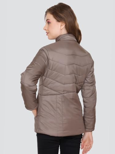 Image of RARE TIMES Women's Stylish Solid Full Sleeves Jacket | Winter Wear Quilted Jacket for Travelling | Regulaer Fit Puffer Jacket For Women
