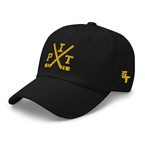 Pittsburgh Hockey Sticks Retro Pit Baseball Hat Dad Cap Black
