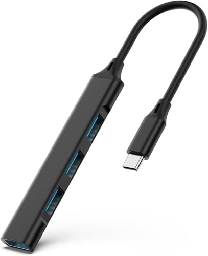 Hub USB C vers USB résout le manque de ports adaptateur 4 ports noir transfert 5 Gbit/s