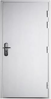 VIZ-PRO Quick Mount Steel Security Door with Frame and Hardware, Flat White Right Side-Hinged Inward