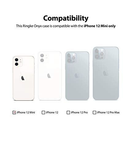 Image of Ringke Onyx for iPhone 12 mini Case Back Cover, [Extreme Tough] Rugged Flexible Protection Durable Anti-Slip TPU Heavy Impact Shock Absorbent for iPhone 12 mini Back Cover Case - Dark Gray