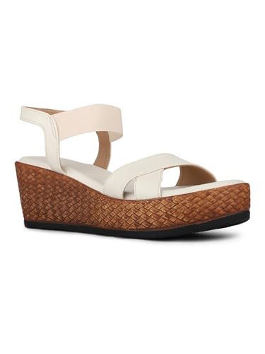 Image of Inc.5 Womens Beige Casual Solid Round Toe Wedge Heels