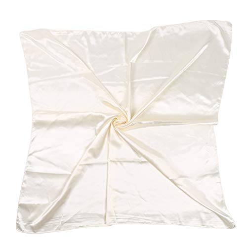 35 Womens Large Satin Square Scarf Silk Feeling Hair Wrapping Gift Headscarf Scarves Beige