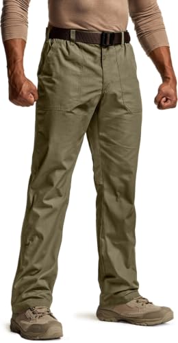 Image of CQR Men's Quick Dry Work Pants, Water Resistant Outdoor Tactical Pants, Lightweight Stretch Cargo Hiking Pants