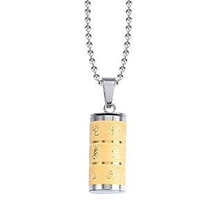 Recuerdo de cremación joyería de acero inoxidable budista colgante de rueda de oración perfume colgante de cenizas