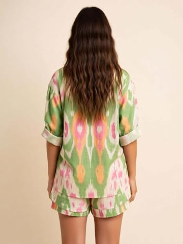 Image of Leriya Fashion Western Summer Co ord Set for Women Stylish | Western Pajama Set & Night Suit Travel Outfit | Casual Boho & Night Dress | Printed Pyjama Set for Goa Vacations Beach Outfits