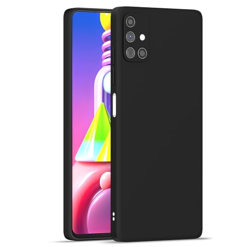 Image of Outlouders Back Cover for Samsung Galaxy M51 | Camera Protection | Durable Soft Matte Silicone Bumper Case (Black)