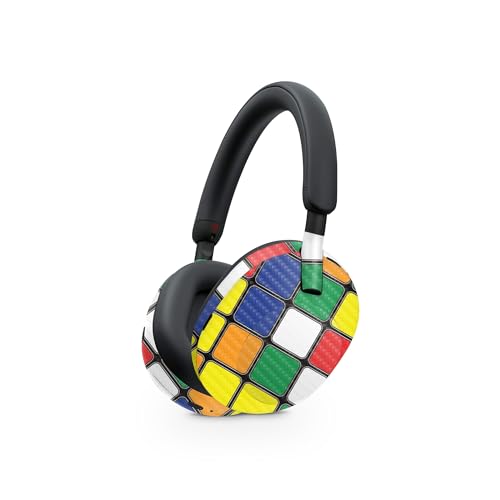 Image of MightySkins Carbon Fiber Skin Compatible with Sony WH-1000XM5 Headphones - Puzzle Cube | Protective, Durable Textured Carbon Fiber Finish | Easy to Apply