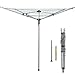 JS Hanger Collapsible 4-arm Rotary Outdoor Umbrella Drying Rack Clothes Dryer Clothesline with 131ft Drying Space