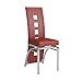 Coaster Set of 2 Los Feliz Dining Chairs, Red and Silver