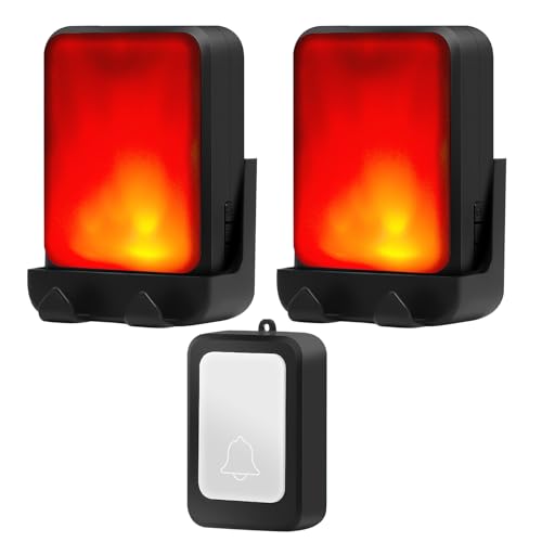 Loud Flash Doorbell with 7 Colors of Bright Light and 4 Volumes, Wireless Doorbells 600 feet,at Home/Office,Suitable for the Elderly, Hearing Impaired People, 1 Transmitter with 2 Receivers