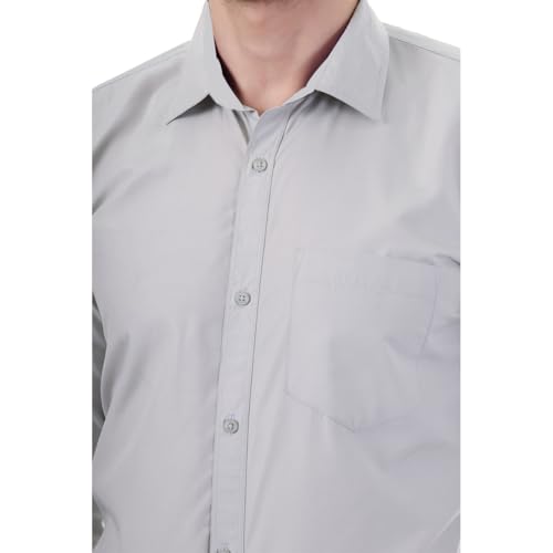 Image of XJARVIS Austin Men's Combed Cotton Shirt | Solid Plain Formal & Casual Shirt for Men | Regular Fit | Spread Collar | Full Sleeve | Office Wear Shirt with Pocket