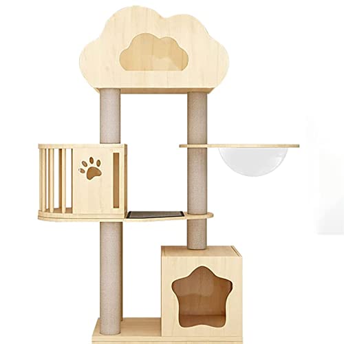 Msuiiixcccc Multi-Level Cat Tree Condo Furniture with Sisal-Covered Scratching Posts Cats Activity Centre Cat Play e Cat Villa Cat Clim e for Kittens Cats and Pets (A)