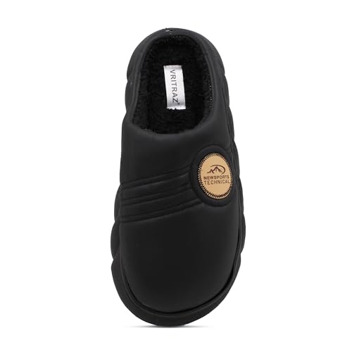 Image of VRITRAZ Men's Warm Fur Slippers | Soft Plush Indoor Shoes | Anti-Slip Cozy Memory Foam Footwear for Winter