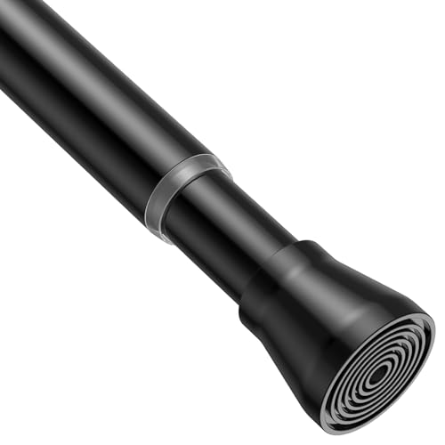 Image of MEXAU 1Pack Spring Tension Curtain Rod 27-50 inch Black Small Tension Rod