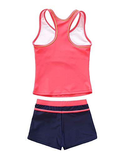 Girls Two Piece Tankini Boyshort Swimsuit Kids Swimwear Set Sun Protection Bathing Suit4