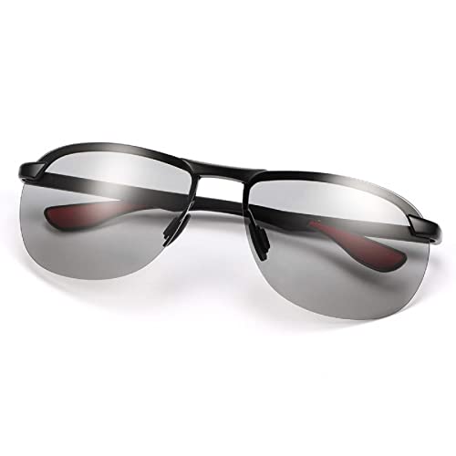 Image of K.LAVER Photochromic Polarized Sunglasses For Men Women UV Protection Round Clear Driving Glasses Anti Glare Eyewear Glasses
