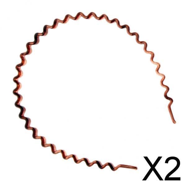 2xZig Zag Hair Band Toothed Wave Headband Women Men Girls Hair Accessory Coffee-image-4