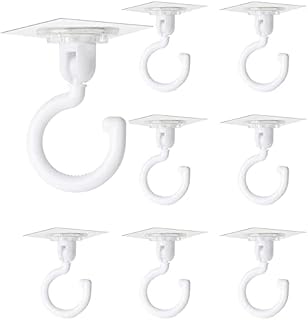 JaneYi 8 Pieces Clear Self Adhesive Hooks 360° Rotatable Hook Wall Mount Ceiling Hooks Seamless Hooks Waterproof Strong Adhesive Hooks for Bathroom Kitchen Shower Tile Glass Window