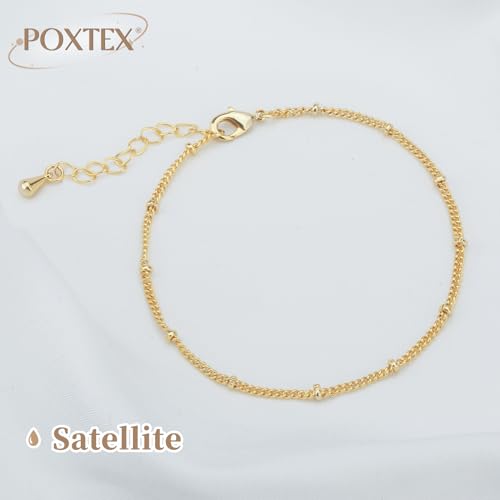 Image of Extra Large Anklets for Women Waterproof, 14K Gold Plated Stack Anklets for Women Plus Size, 10 inch+2 inch Non Tarnish Large Ankle Bracelets for Women, Summer Big Ankles Set, Beach Bikini Vacation Jewelry
