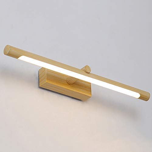 Acryl Led spiegelbeleuchtung, Wasserdicht Modren Led spiegelleuchte badlampe IP44 Kabinett spiegelbeleuchtung Wand-lampen - 66cm(26 in)-Holzmaserung 12w Cover