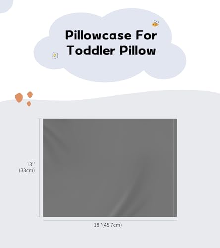 Image of Deep Dream Toddler Pillowcases for 13x18 Pillow 2 Pack, 100% Cotton Travel Pillow Case Cover, 600 Thread Count Cotton Pillow Covers, Soft & Breathable Small Pillow Cases Envelope Closure, Dark Grey