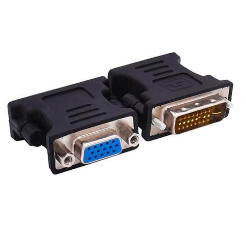tooloflife Adaptador DVI a VGA, DVI macho 24+5 a VGA macho convertidor para proyector HD TV computadora