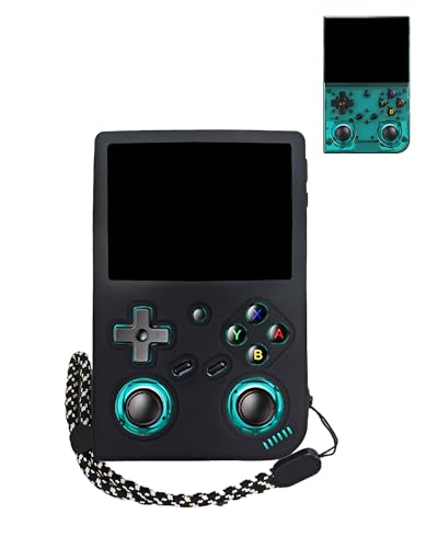 Hülle für ANBERNIC RG 35XXPro Retro Handheld Videospielkonsole, daunke weiche Silikon-Abdeckung, leichte Stoßdichte, Kratzschutz, Allro&-Schutz, schwarz