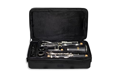 Image of GKW Professional Ebonite Bb Clarinet Set for Beginners & Intermediate Players, Silver-Plated Keys, Warm Clear Tone, Includes Hard Case, Musical Instrument for School Band