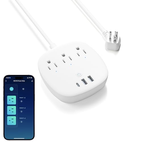 BN LINK Smart Plug Power Strip,Surge Protector with 3 Individually Controlled Smart Outlets, 3 USBs (incl. 20W USB-C), Compatible with Alexa and Google Home,for Home and Office