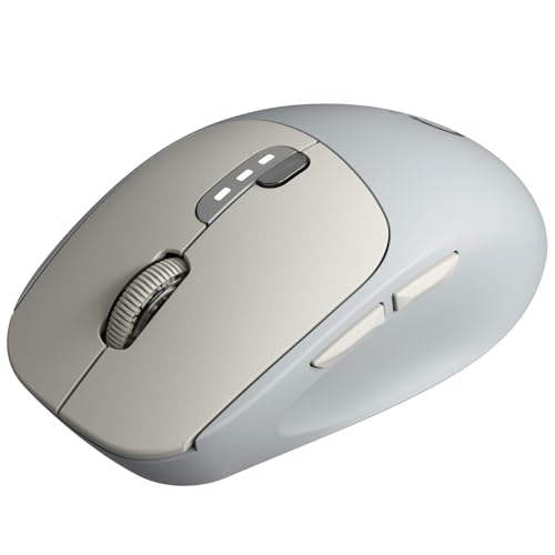 SEUNKWANG EWEADN Q5 Wireless Mouse, Bluetooth & 2.4G Quiet Computer Mouses with 1600 DPI, Battery Level Display, Ergonomic Office Mouse,6 Button Portable Cute Cordless Mice for Laptop/PC/Mac- Grey