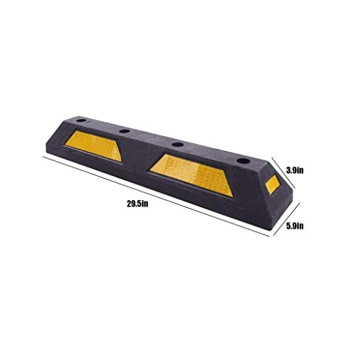 Ynwujin Parking Barriers Parking Contain Heavy Baled Rubber Parking Target With Eight Highly Reflective Yellow Security Strip, For The Wheel Brake Stop Car, Truck, Rv And Trailer Parking Assistance A #TOP1