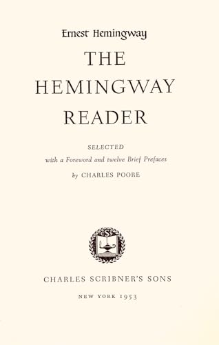 The Hemingway Reader~1953 B007J5OFZ0 Book Cover