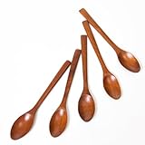 [徳成] 小スプーン 木製漆塗り 13.5cm 5本セット ／ティー・コーヒー・ヨーグルト・アイス・デザート用スプーン TAC-501 [食品衛生法適合品]