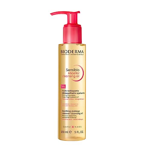 Bioderma Sensibio Micellar Oil - Wash-Off Micellar Oil Cleanser for Sensitive Skin, Nourishing Oil to Milk Makeup Remover & SPF Remover, 150ml