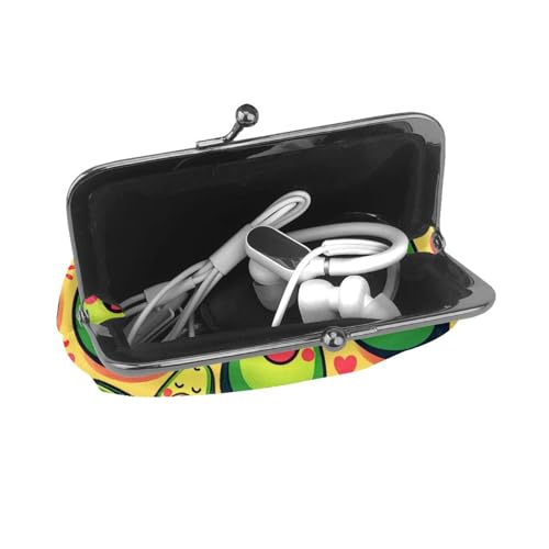 Pu Leather Buckle Coin Purse Cute-Love-Avocado Girls Kiss-Lock Change Purse Wallets4