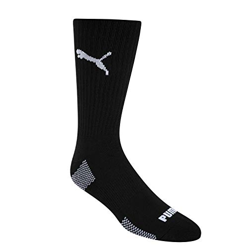 Puma Men's 6 Pack Crew Socks, Black/White, 10-13 #TOP1